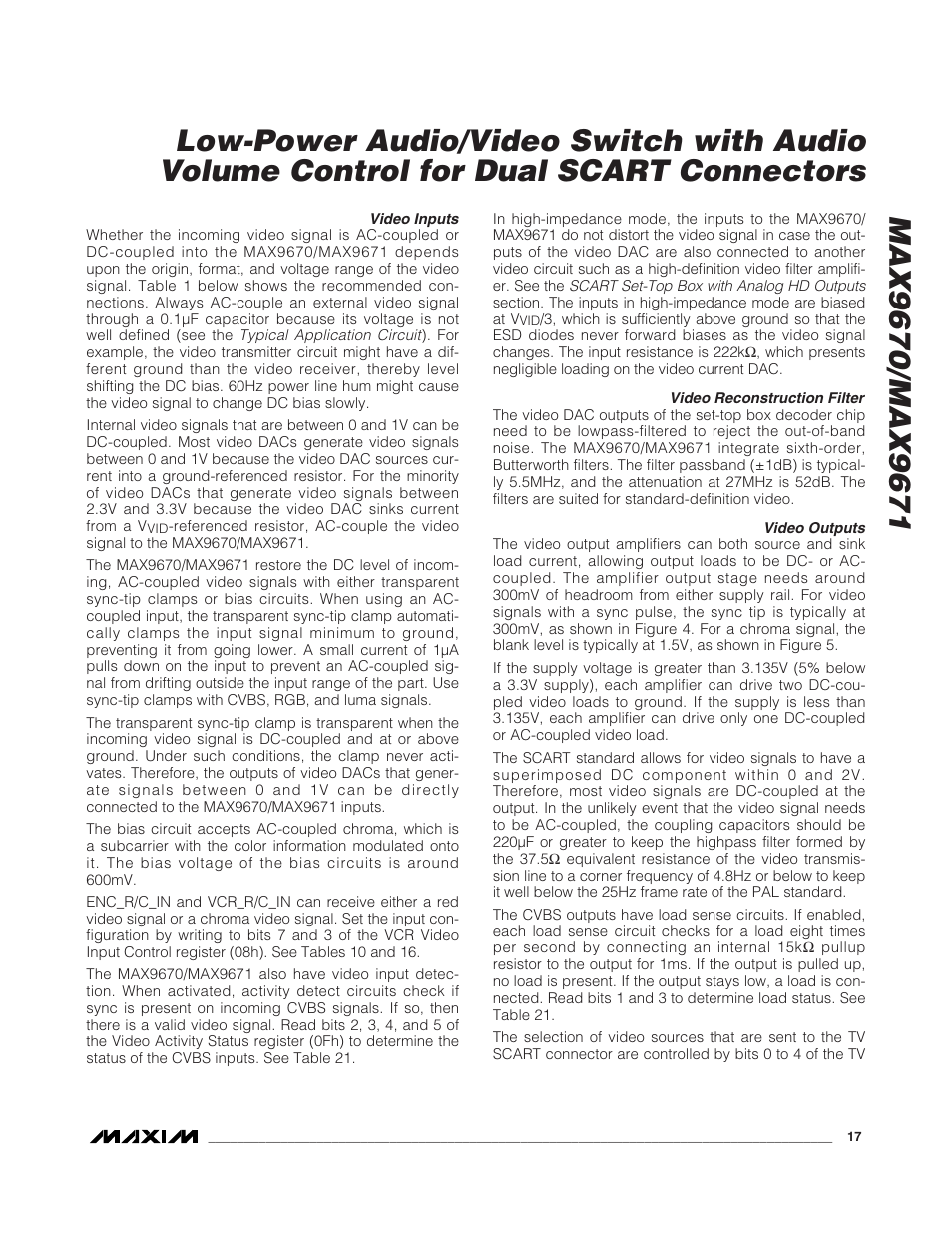 Rainbow Electronics MAX9671 User Manual | Page 17 / 42