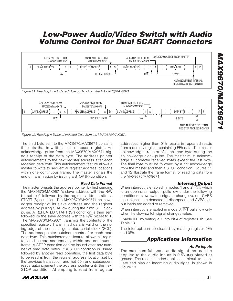 Applications information | Rainbow Electronics MAX9671 User Manual | Page 21 / 42