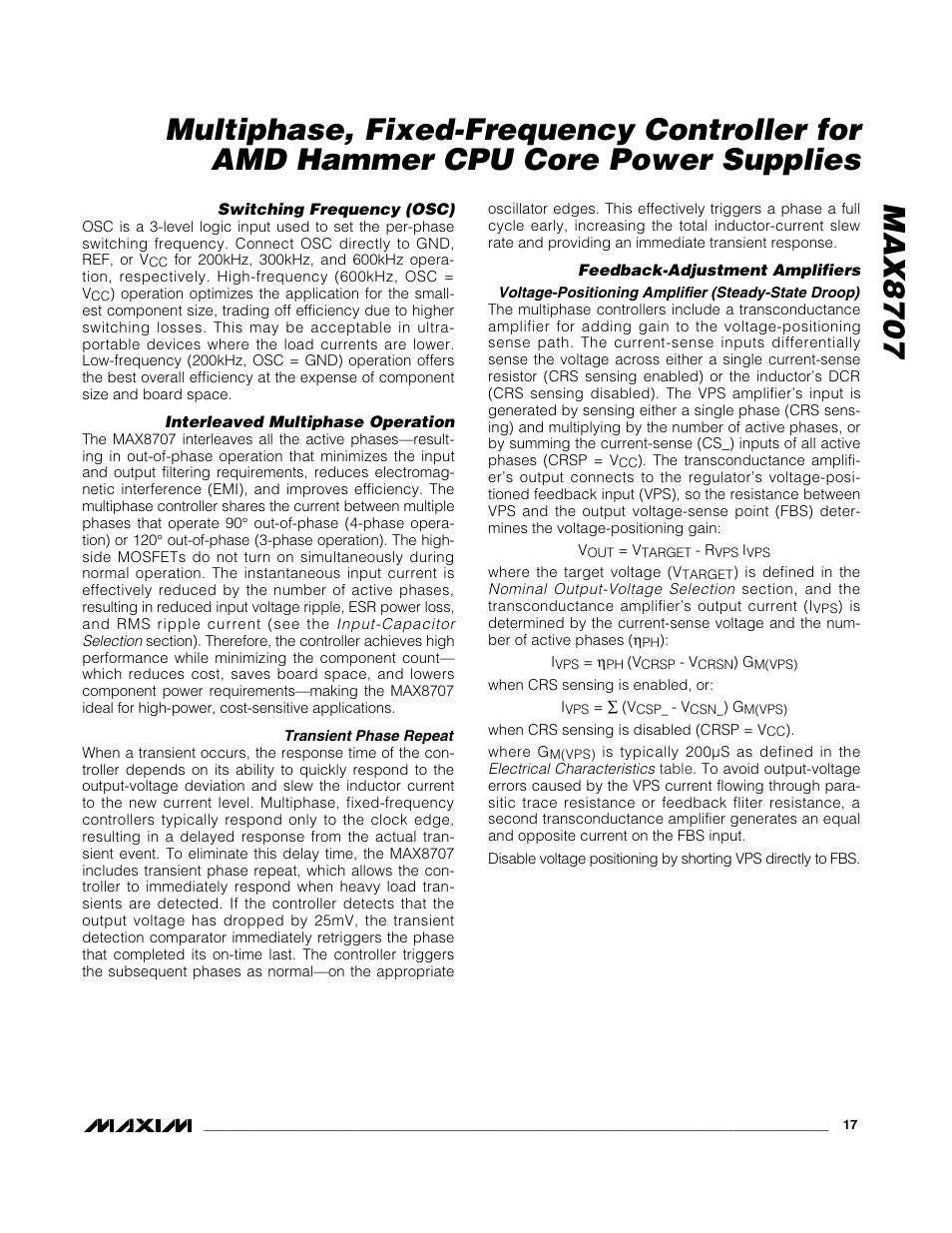 Rainbow Electronics MAX8707 User Manual | Page 17 / 37