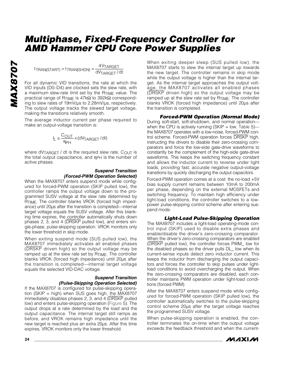 Rainbow Electronics MAX8707 User Manual | Page 24 / 37