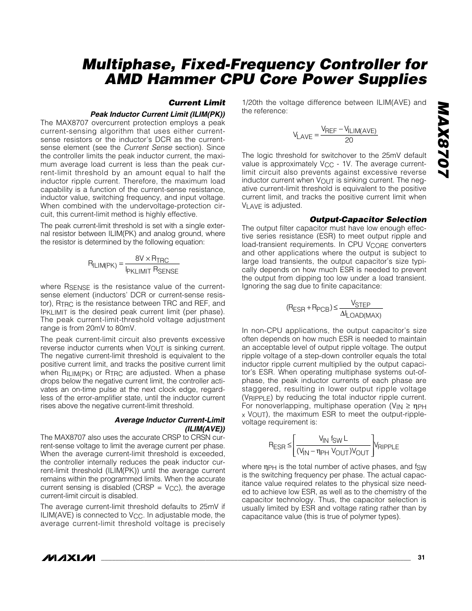 Rainbow Electronics MAX8707 User Manual | Page 31 / 37