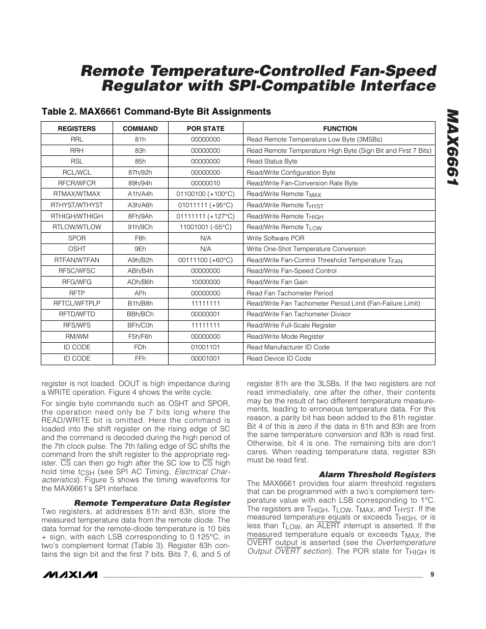 Rainbow Electronics MAX6661 User Manual | Page 9 / 19