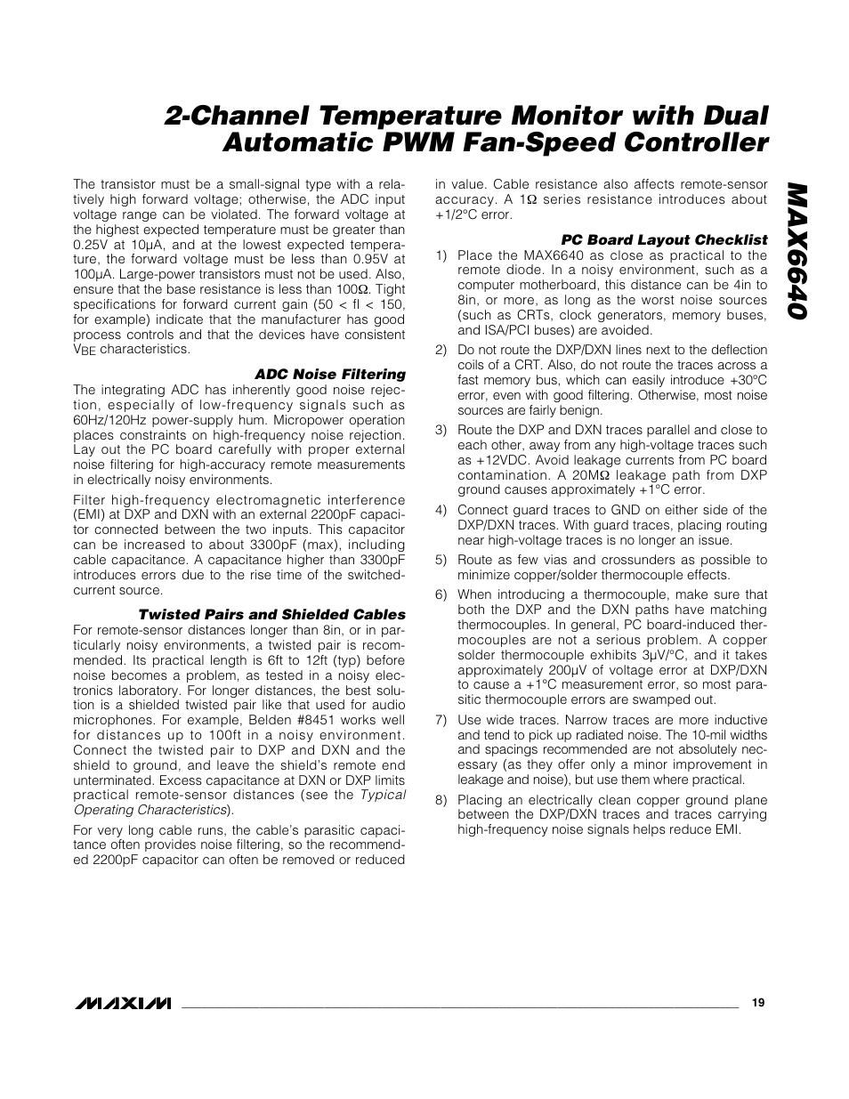 Rainbow Electronics MAX6640 User Manual | Page 19 / 22