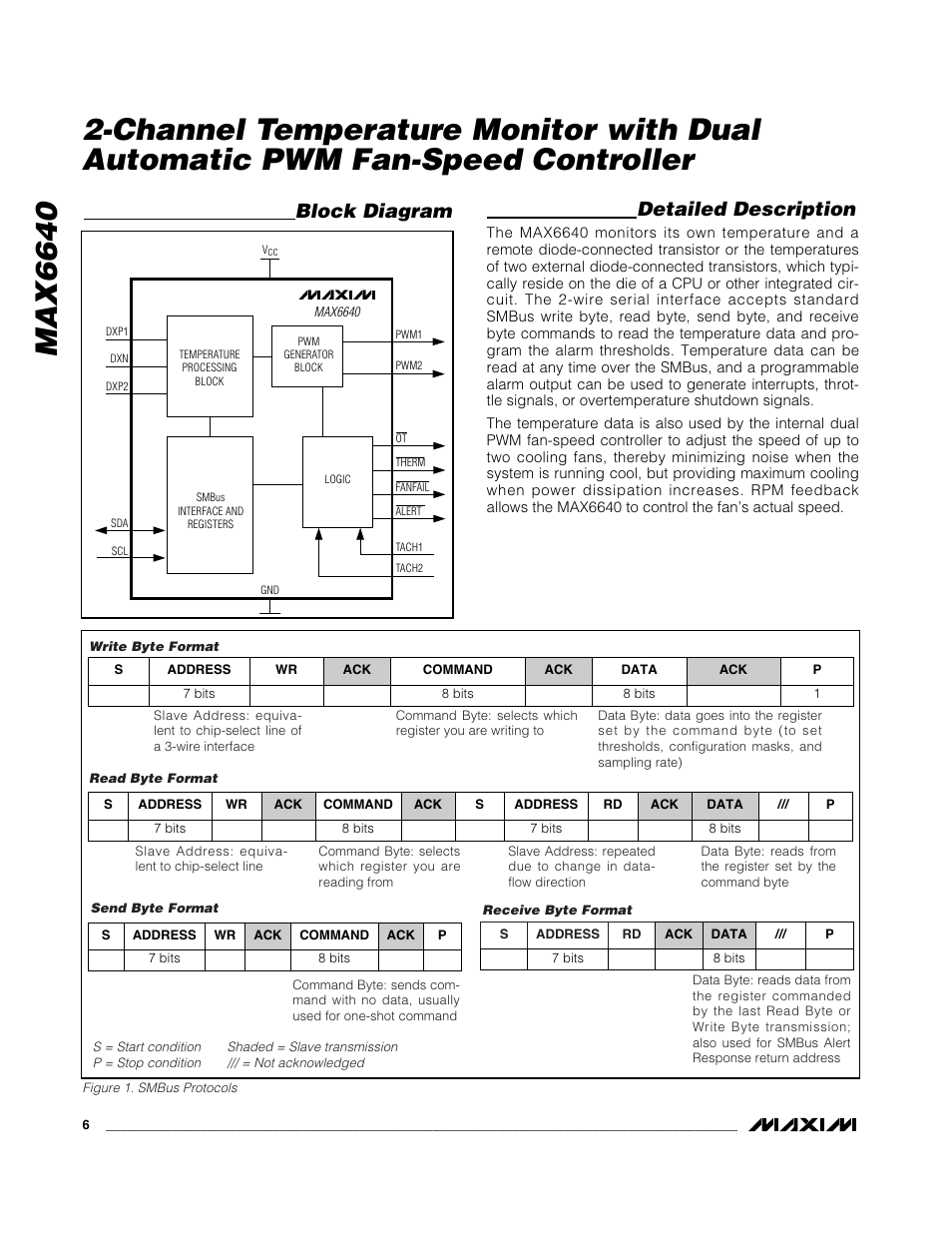 Max6640, Detailed description, Block diagram | Rainbow Electronics MAX6640 User Manual | Page 6 / 22