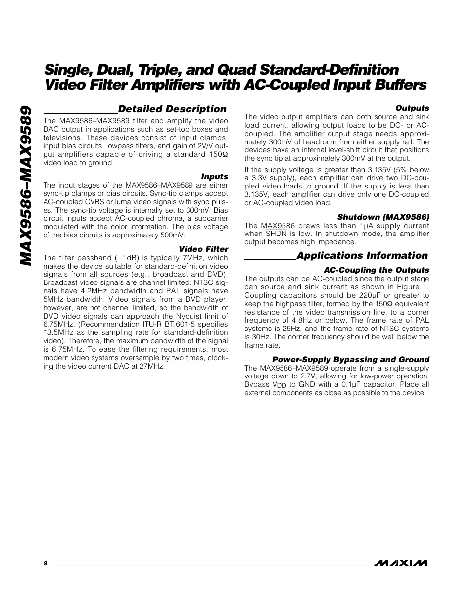 Rainbow Electronics MAX9589 User Manual | Page 8 / 24