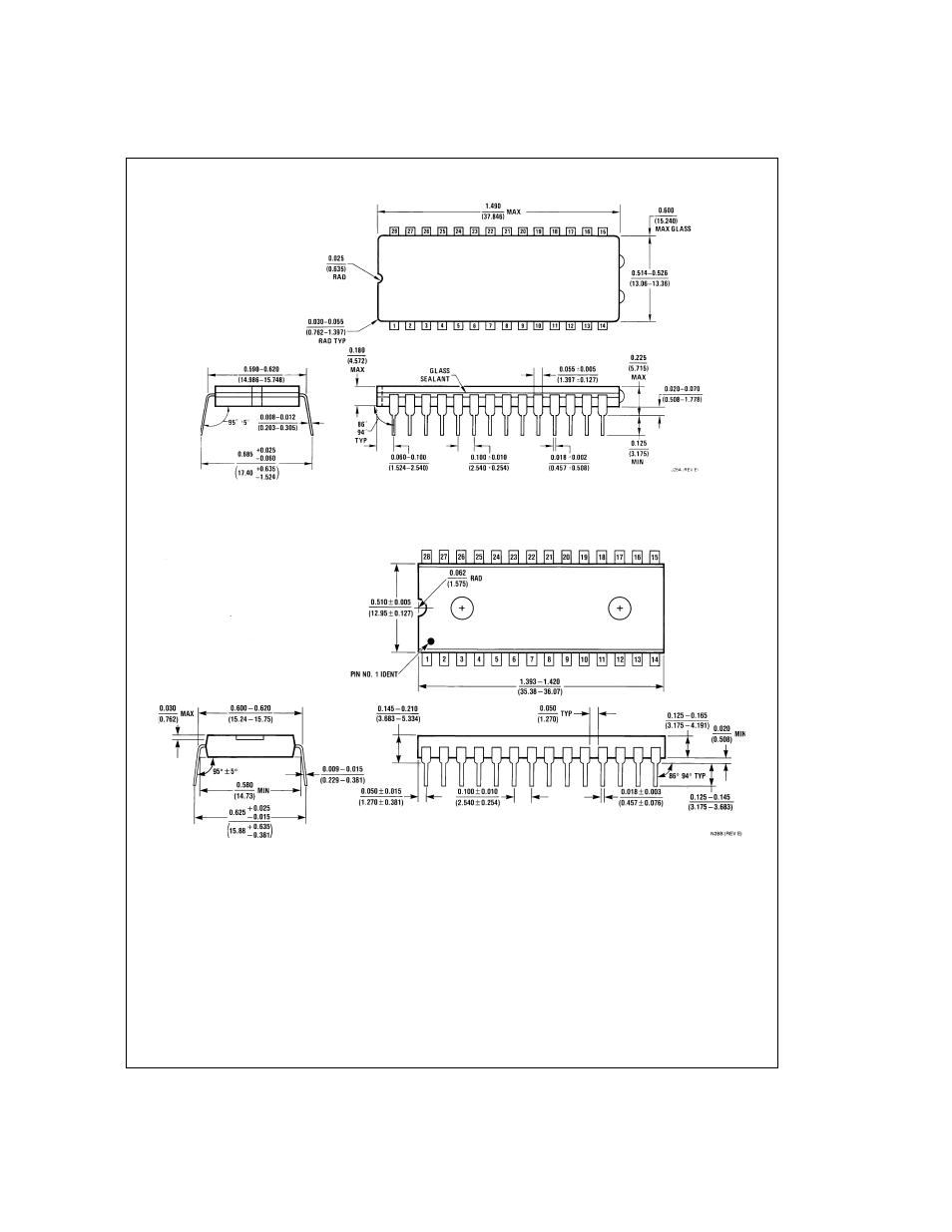 Physical dimensions | Rainbow Electronics ADC0809 User Manual | Page 13 / 14