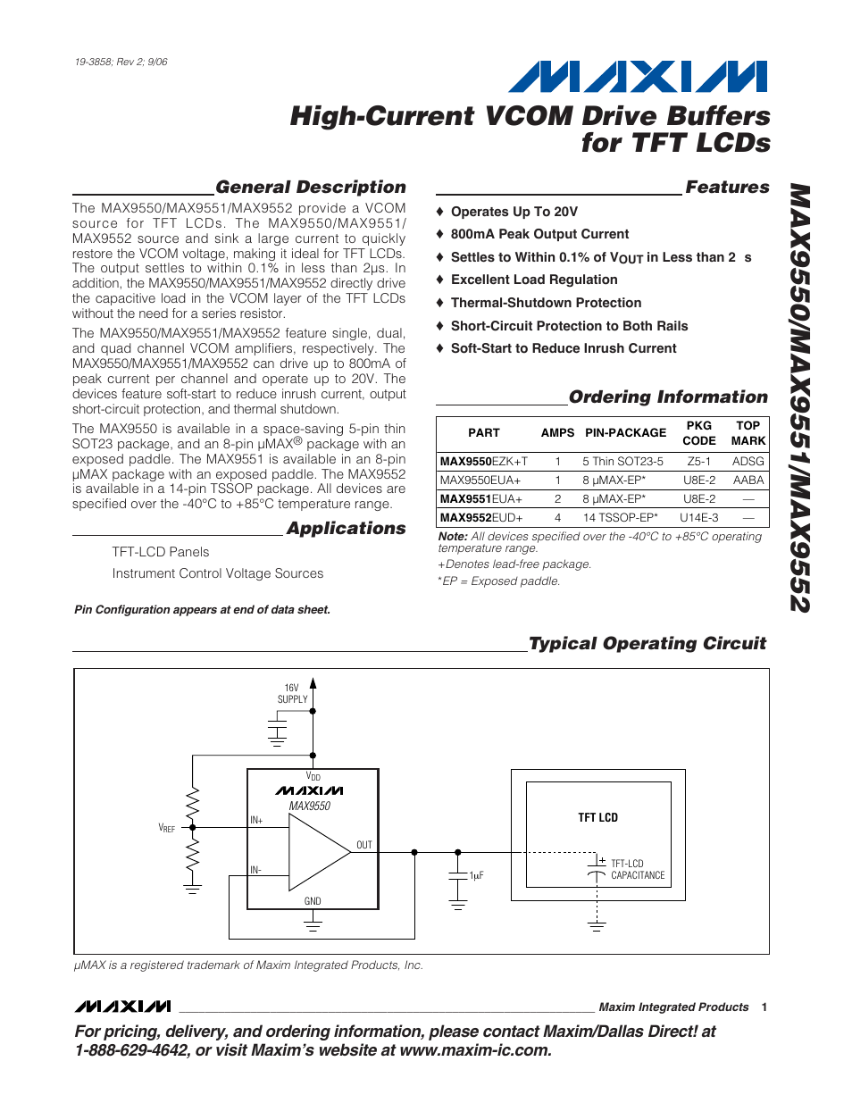 Rainbow Electronics MAX9552 User Manual | 12 pages