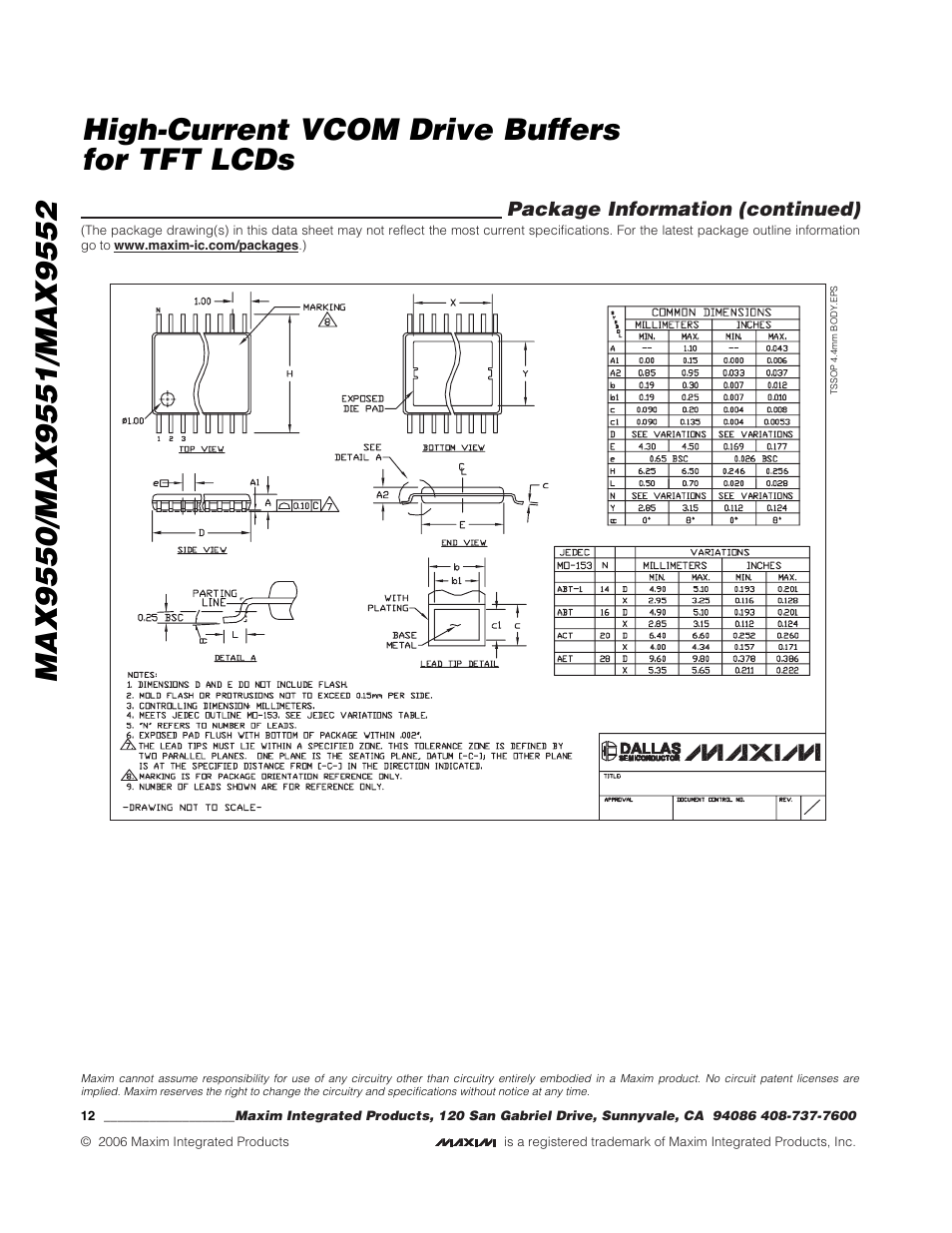 Xx xx, Package information (continued) | Rainbow Electronics MAX9552 User Manual | Page 12 / 12