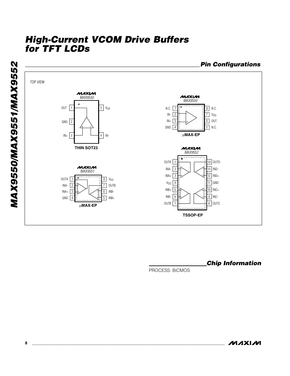 Pin configurations chip information | Rainbow Electronics MAX9552 User Manual | Page 8 / 12