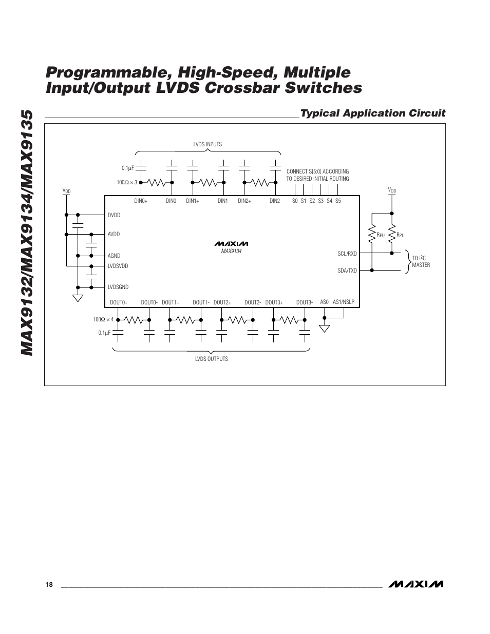 Typical application circuit | Rainbow Electronics MAX9135 User Manual | Page 18 / 19