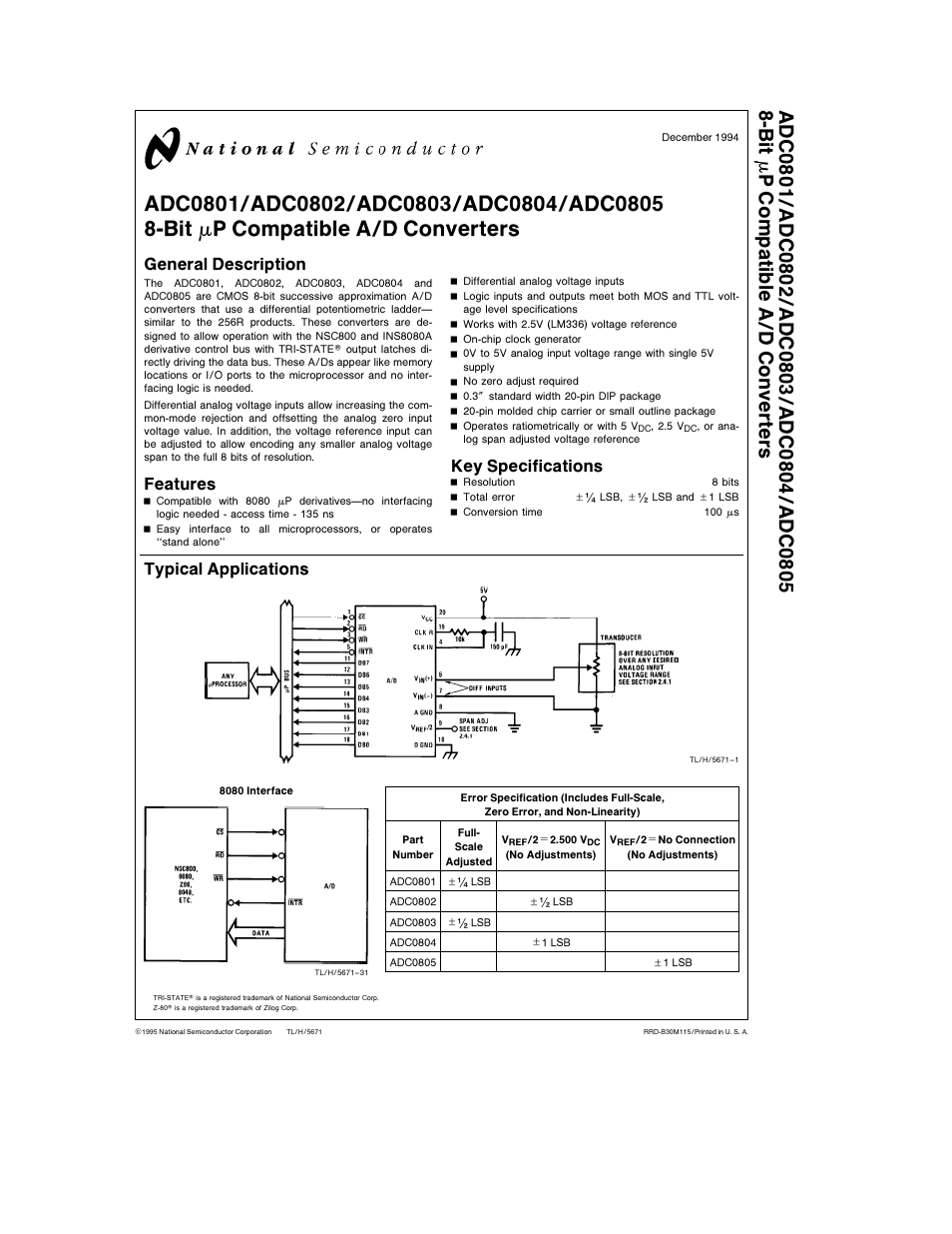 Rainbow Electronics АDC0805 User Manual | 36 pages