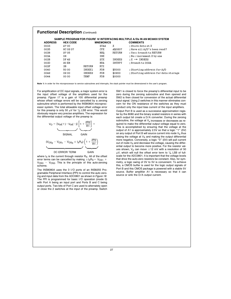 Xy x y, Functional description | Rainbow Electronics АDC0805 User Manual | Page 27 / 36