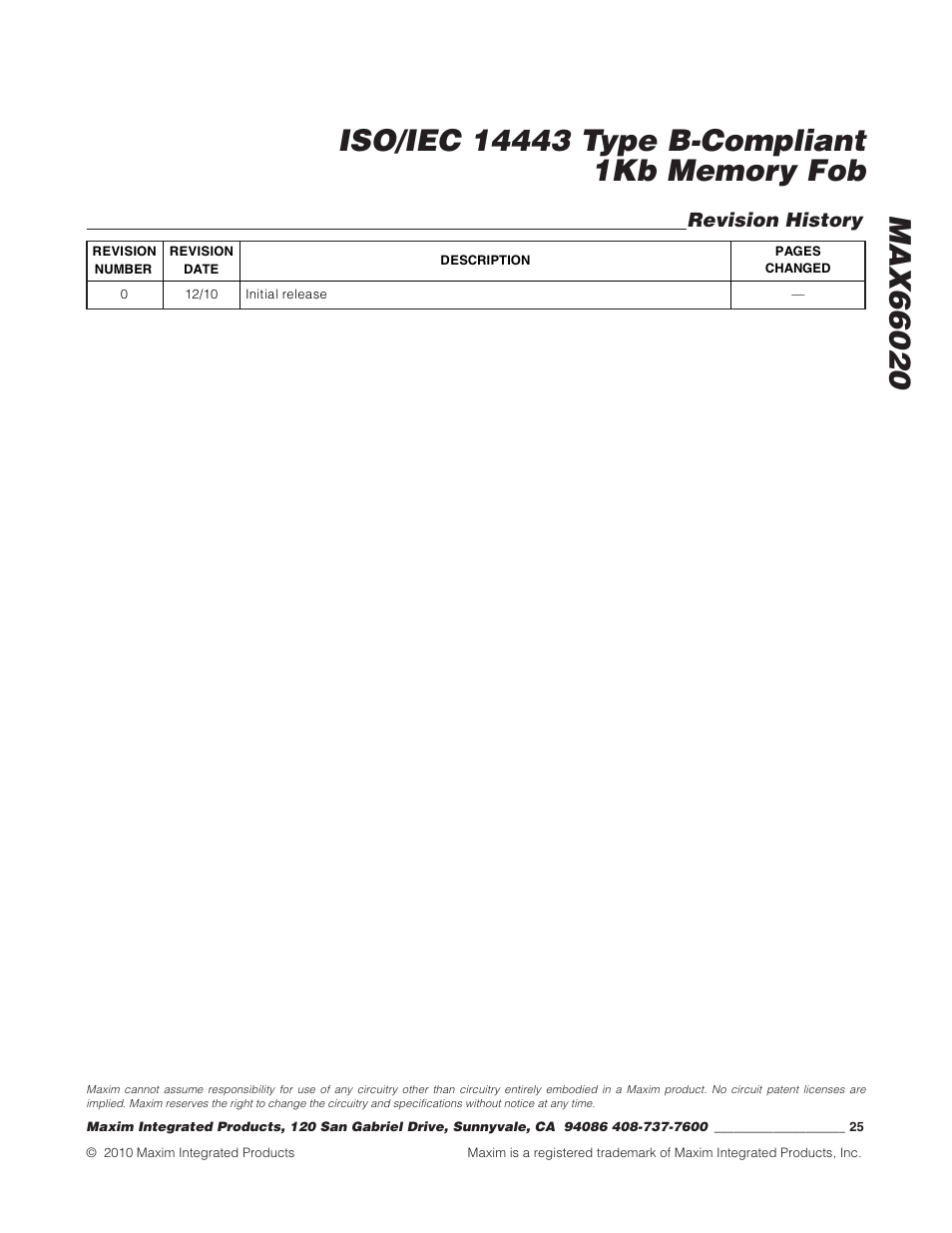 Rainbow Electronics MAX66020 User Manual | Page 25 / 25