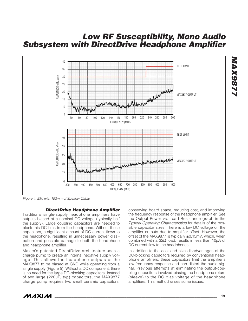 Directdrive headphone amplifier | Rainbow Electronics MAX9877 User Manual | Page 19 / 30