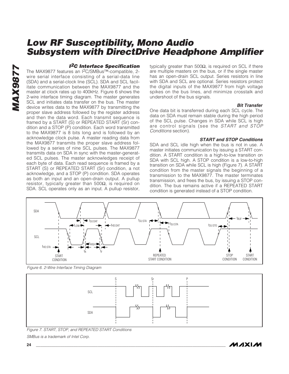 C interface specification | Rainbow Electronics MAX9877 User Manual | Page 24 / 30