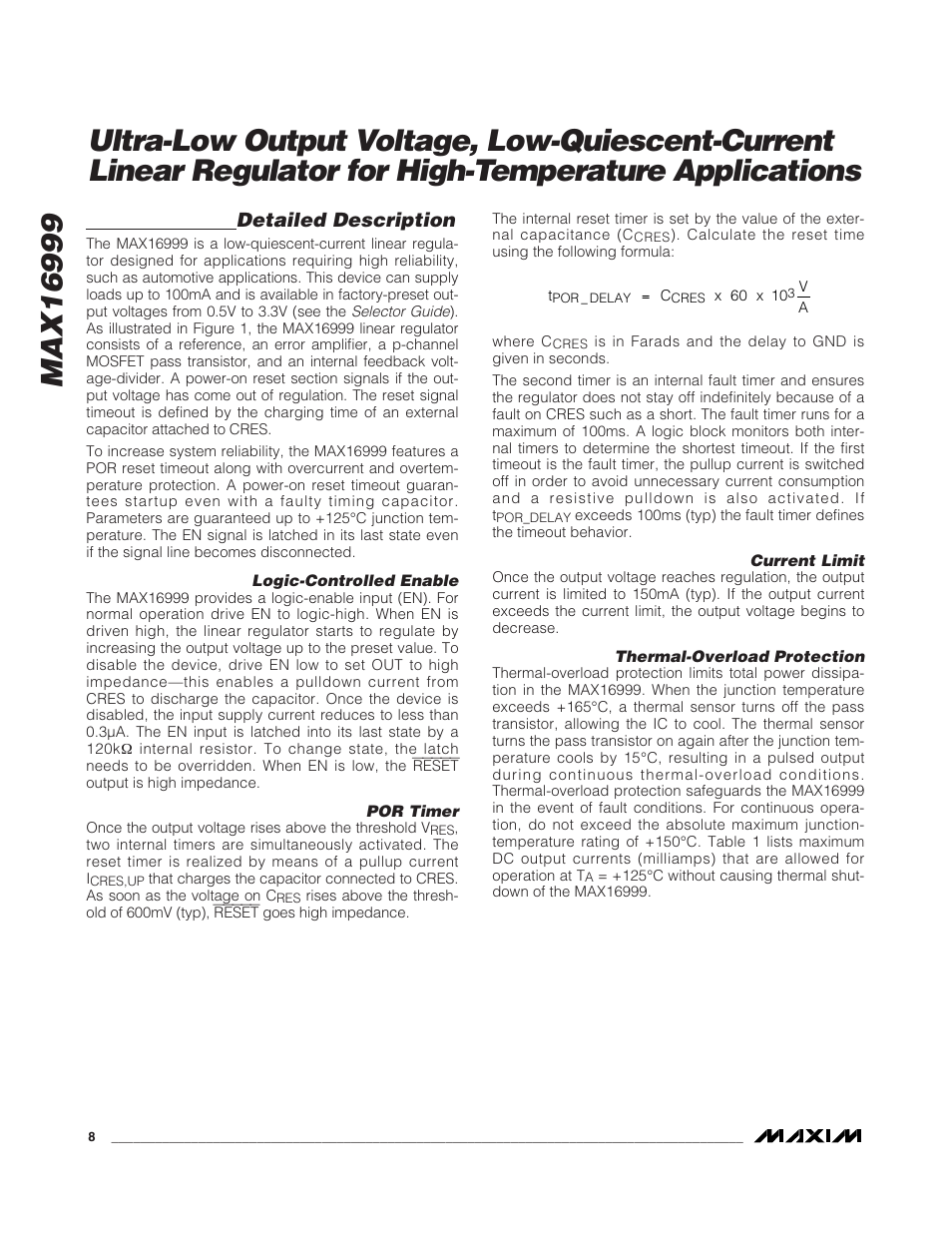 Detailed description | Rainbow Electronics MAX16999 User Manual | Page 8 / 10