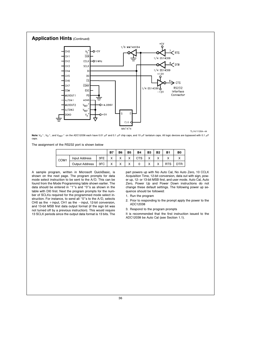 Application hints | Rainbow Electronics ADC12038 User Manual | Page 36 / 42