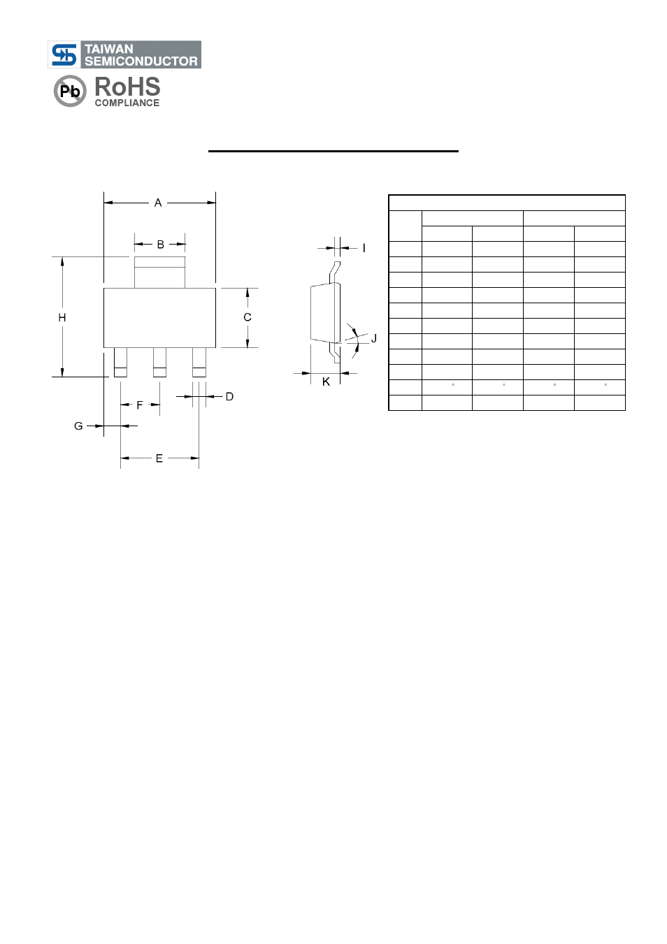 Tsm05n03, 30v n-channel mosfet, Sot-223 mechanical drawing | Rainbow Electronics TSM05N03 User Manual | Page 3 / 4