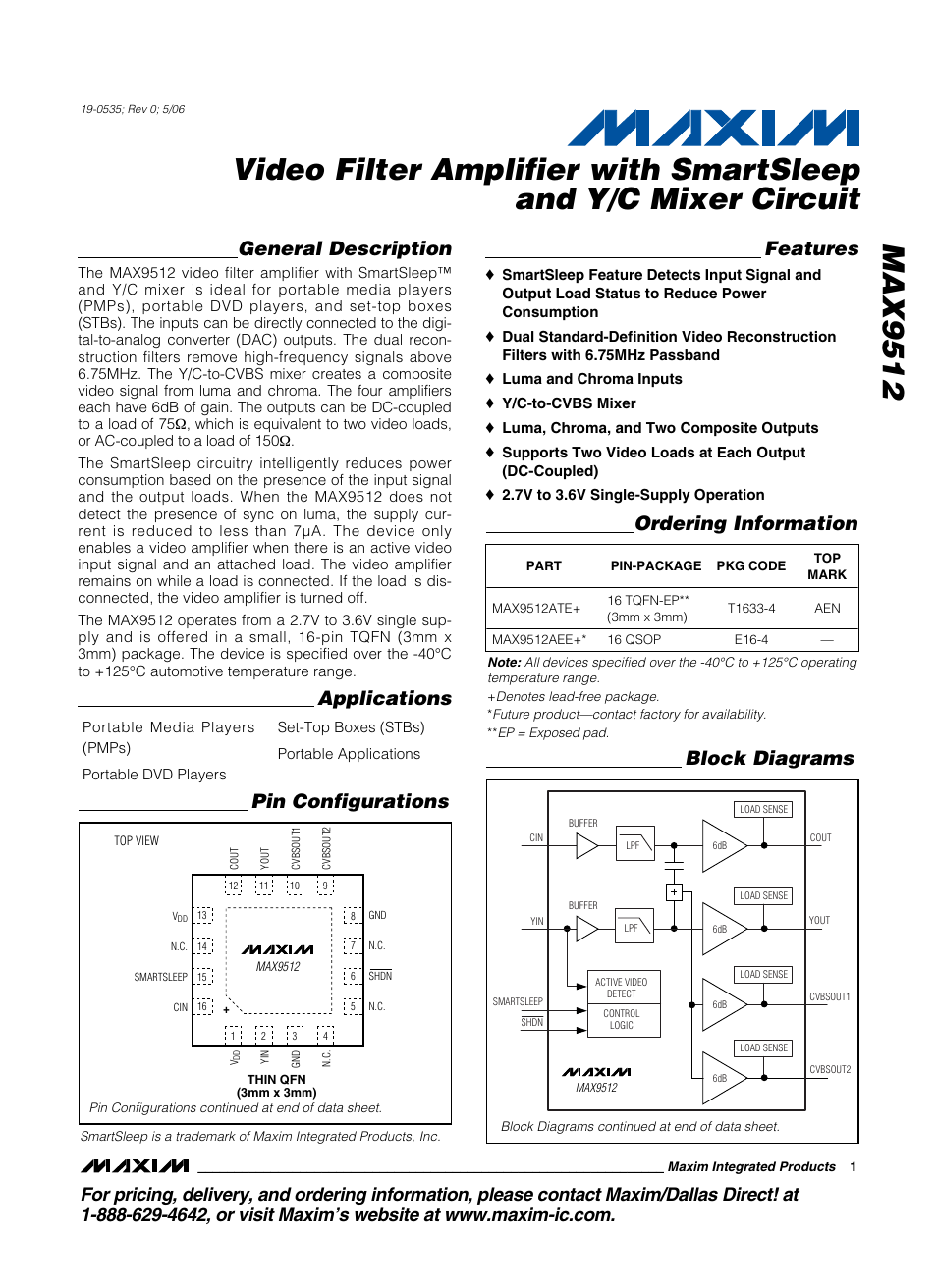 Rainbow Electronics MAX9512 User Manual | 19 pages