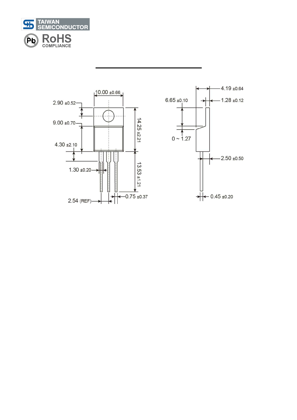 Tsm10n60, 600v n-channel mosfet, To-220 mechanical drawing | Rainbow Electronics TSM10N60 User Manual | Page 7 / 9