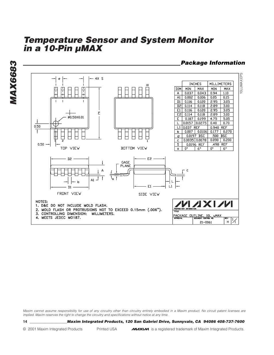 Rainbow Electronics MAX6683 User Manual | Page 14 / 14