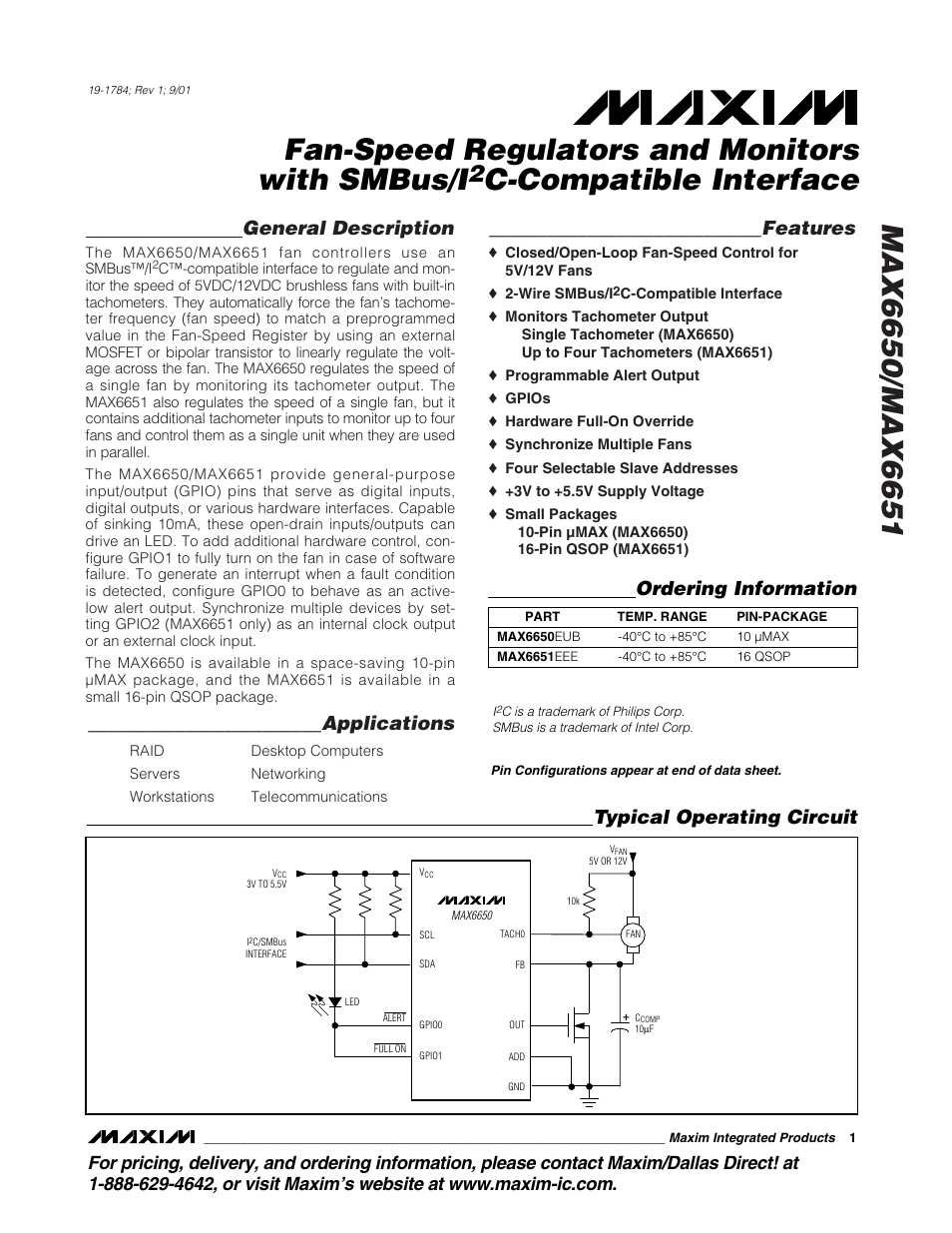 Rainbow Electronics MAX6651 User Manual | 25 pages