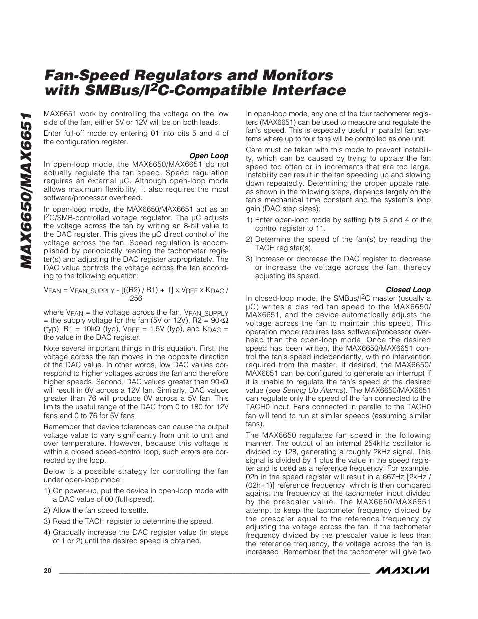 C-compatible interface | Rainbow Electronics MAX6651 User Manual | Page 20 / 25