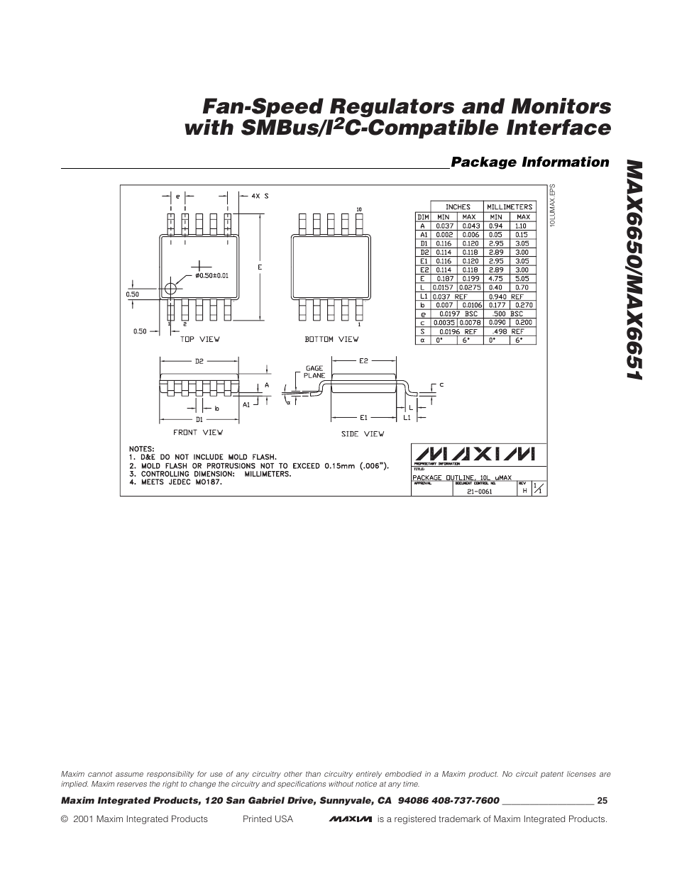 C-compatible interface | Rainbow Electronics MAX6651 User Manual | Page 25 / 25