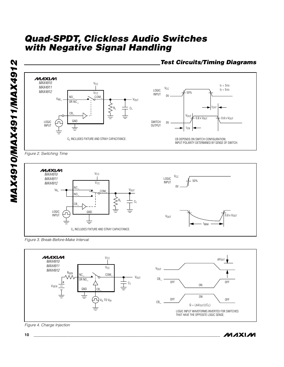 Test circuits/timing diagrams | Rainbow Electronics MAX4912 User Manual | Page 10 / 13