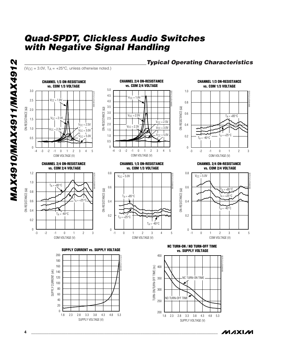 Typical operating characteristics | Rainbow Electronics MAX4912 User Manual | Page 4 / 13