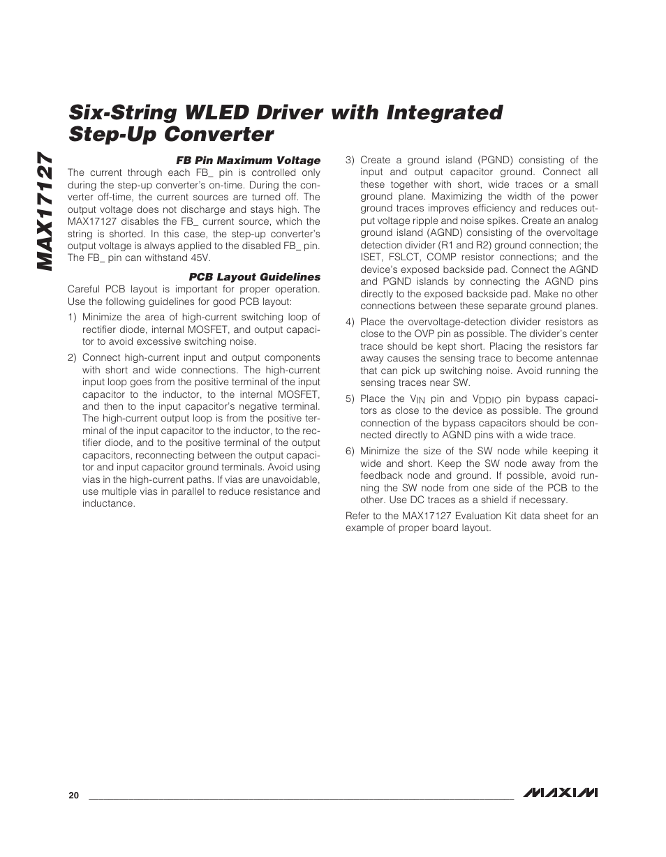 Rainbow Electronics MAX17127 User Manual | Page 20 / 22