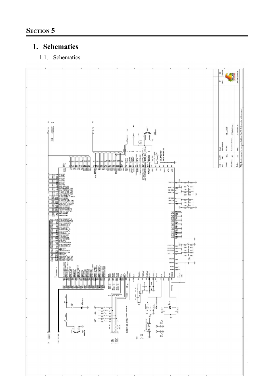 Section 5, Schematics | Rainbow Electronics QIL-A9260-C11 User Manual | Page 16 / 20