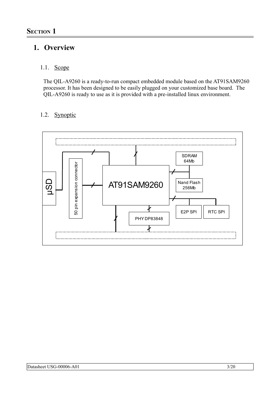 Section 1, Overview, Scope | Synoptic | Rainbow Electronics QIL-A9260-C11 User Manual | Page 3 / 20