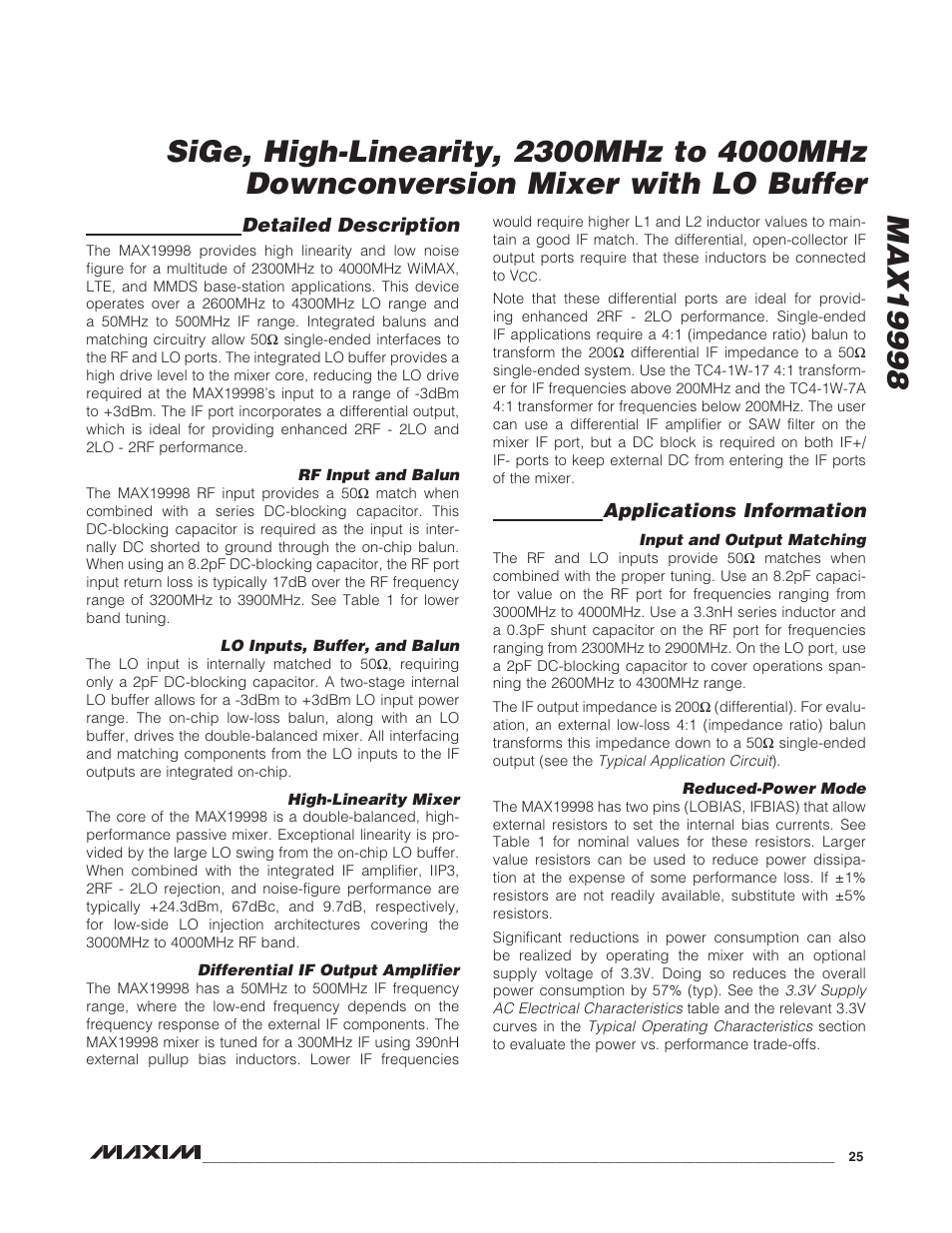 Rainbow Electronics MAX19998 User Manual | Page 25 / 28