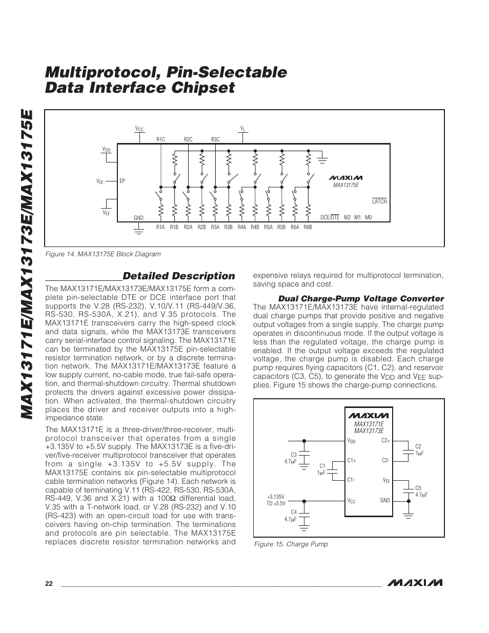 Detailed description, Dual charge-pump voltage converter | Rainbow Electronics MAX13175E User Manual | Page 22 / 38