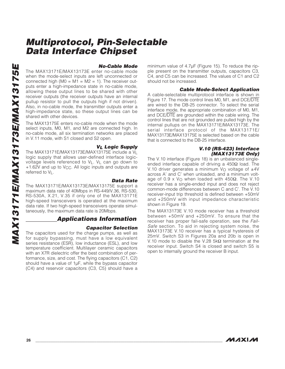 Applications information | Rainbow Electronics MAX13175E User Manual | Page 26 / 38