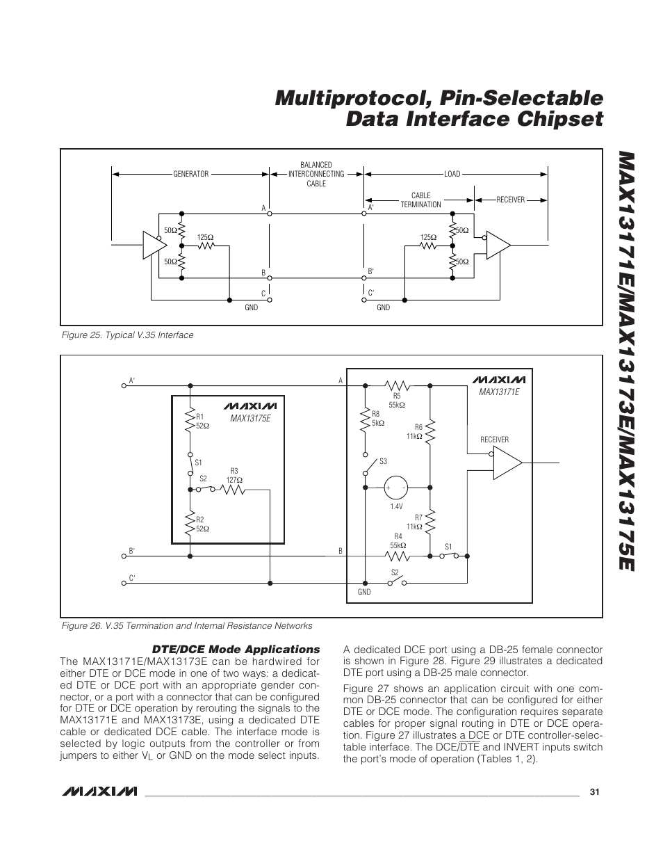 Dte/dce mode applications | Rainbow Electronics MAX13175E User Manual | Page 31 / 38