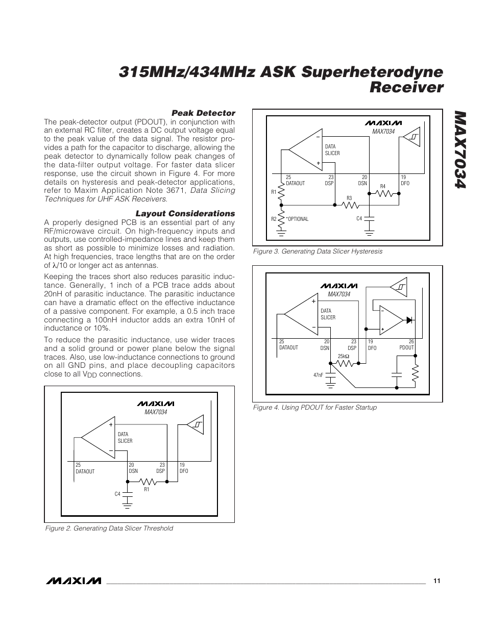 Peak detector, Layout considerations | Rainbow Electronics MAX7034 User Manual | Page 11 / 13