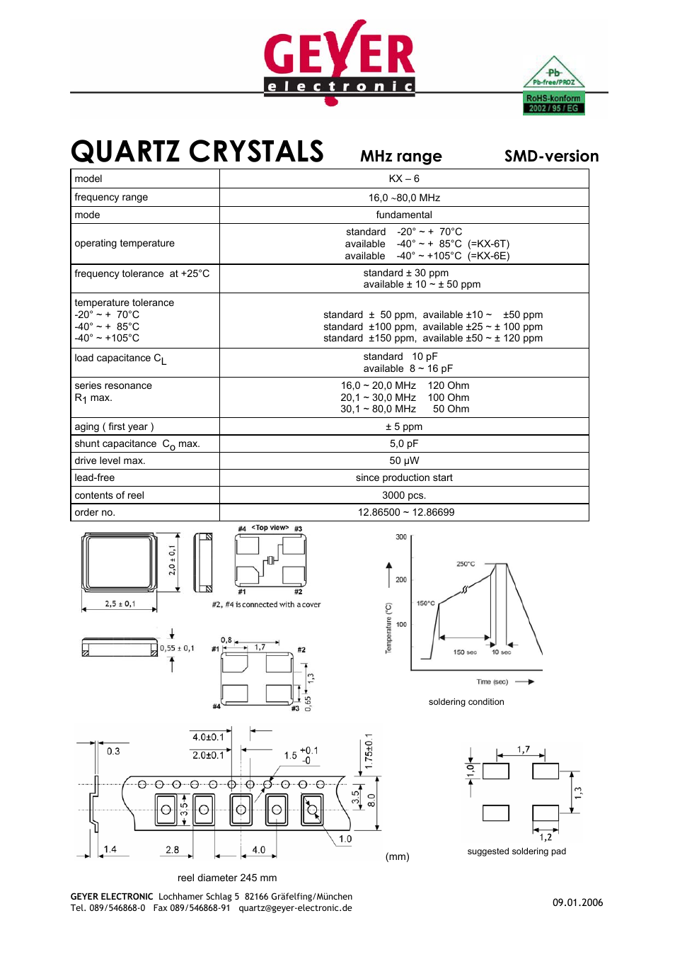 Rainbow Electronics KX-6 User Manual | 1 page