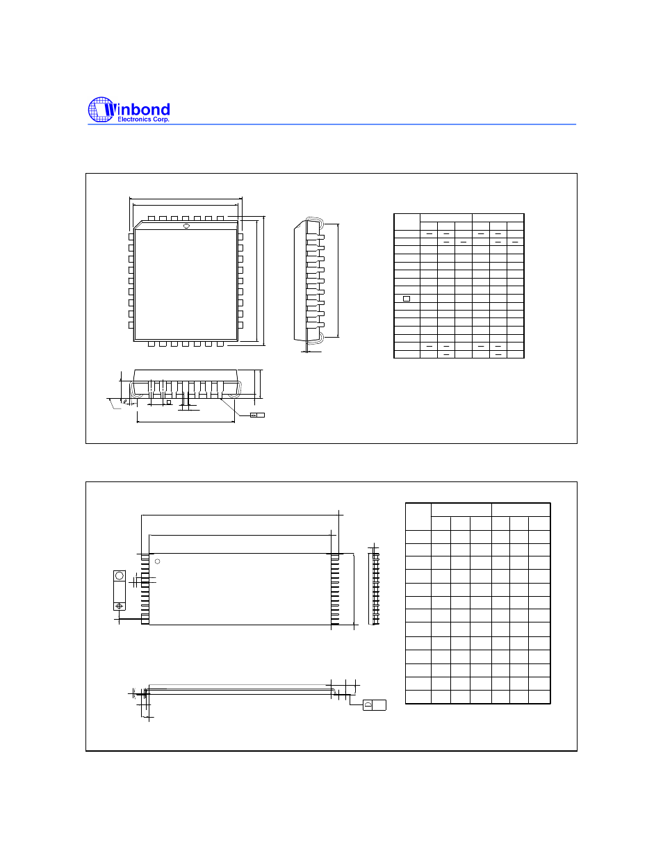 Lead plcc, Lead tsop, Package dimensions, continued | Rainbow Electronics W27E040 User Manual | Page 14 / 15