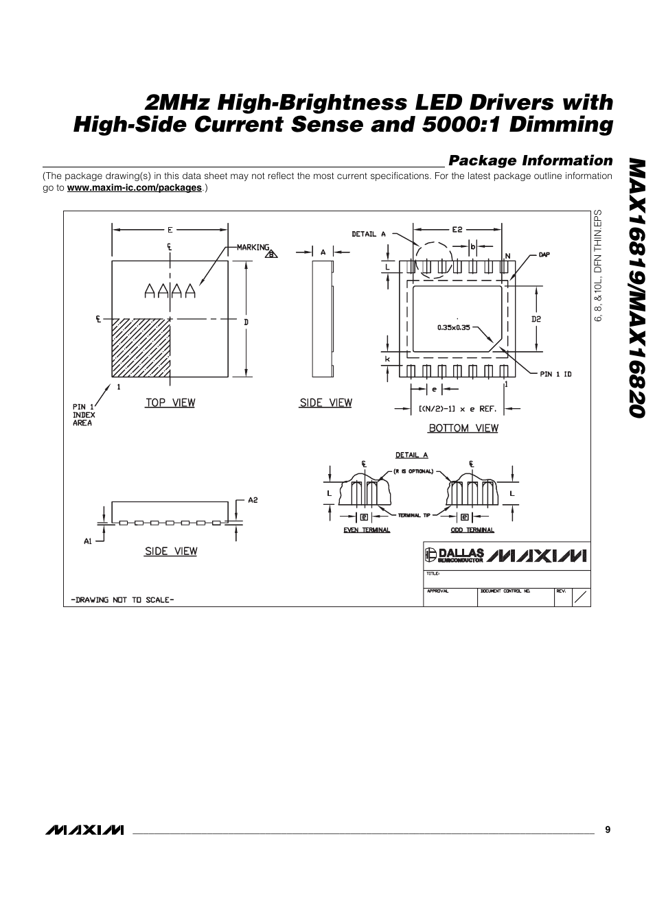 Package information | Rainbow Electronics MAX16820 User Manual | Page 9 / 10
