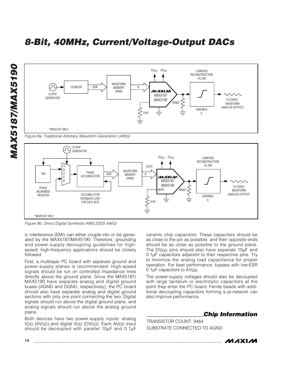 Chip information | Rainbow Electronics MAX5190 User Manual | Page 14 / 15