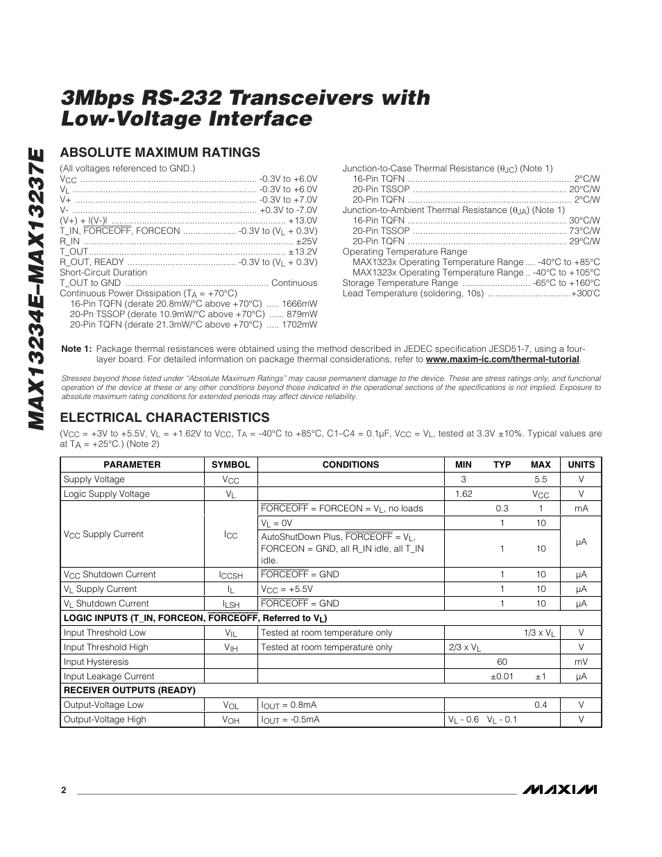 Rainbow Electronics MAX13237E User Manual | Page 2 / 16