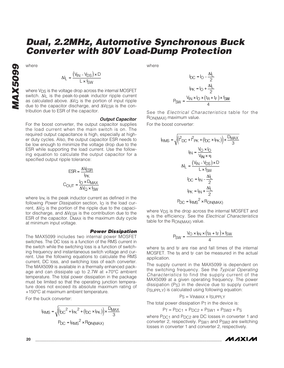 Rainbow Electronics MAX5099 User Manual | Page 20 / 27