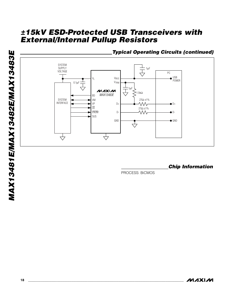 Chip information, Typical operating circuits (continued) | Rainbow Electronics MAX13483E User Manual | Page 18 / 19