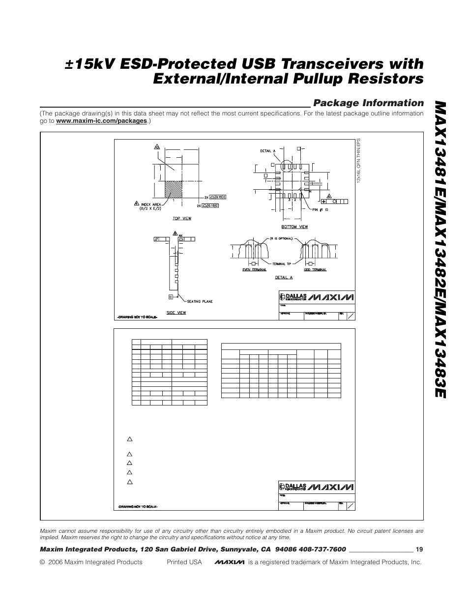 Package information | Rainbow Electronics MAX13483E User Manual | Page 19 / 19