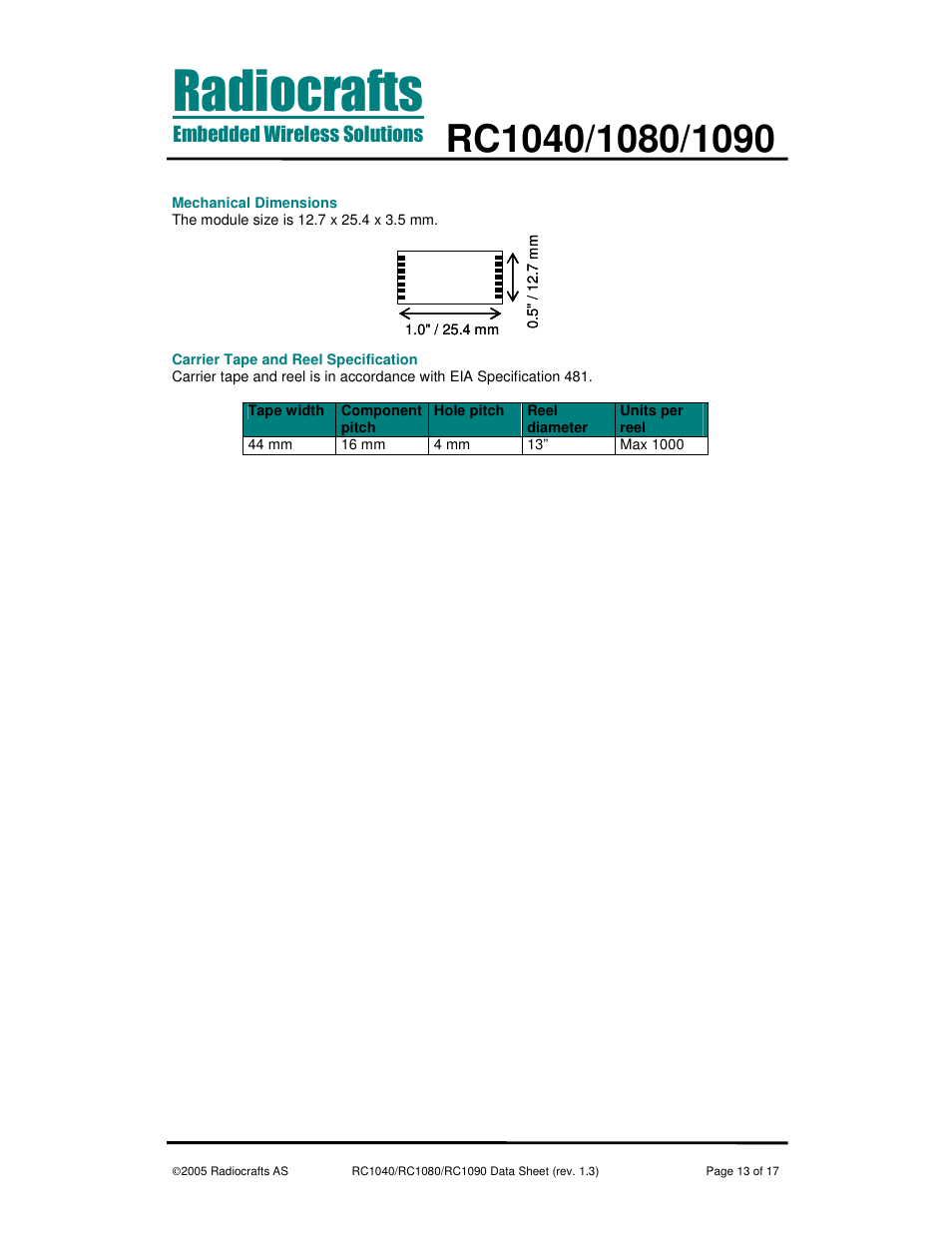 Rainbow Electronics RC1090 User Manual | Page 13 / 17