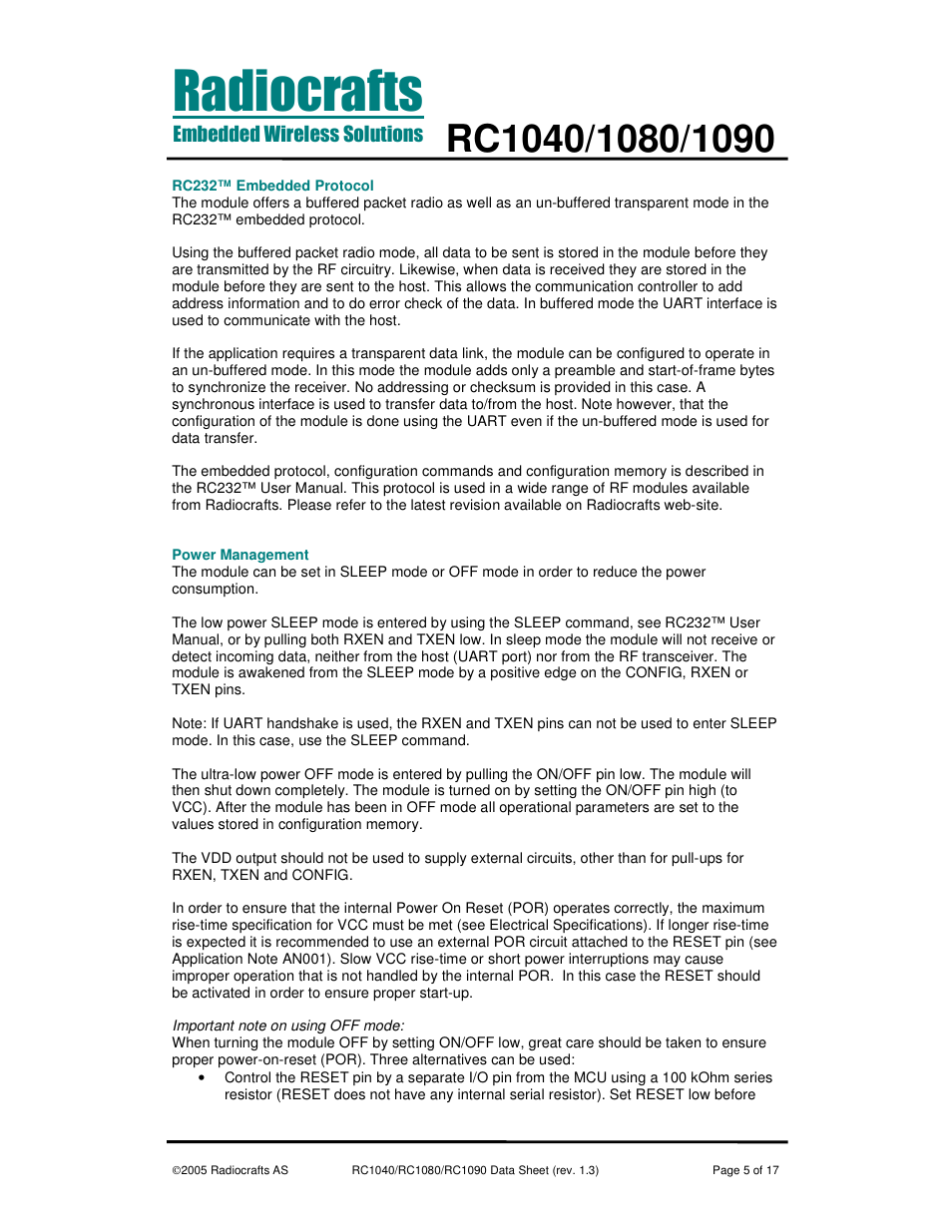 Rainbow Electronics RC1090 User Manual | Page 5 / 17