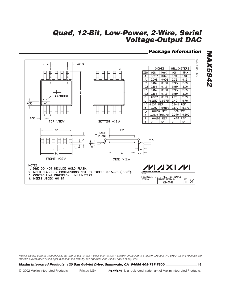 Rainbow Electronics MAX5842 User Manual | Page 15 / 15