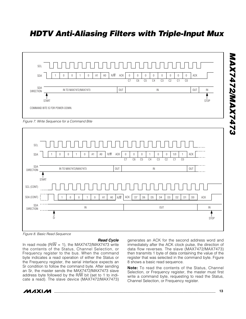 Read cycle | Rainbow Electronics MAX7473 User Manual | Page 13 / 19